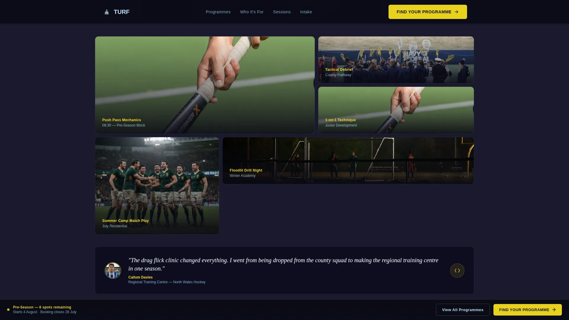 Field Hockey Coaching Landing Page Template