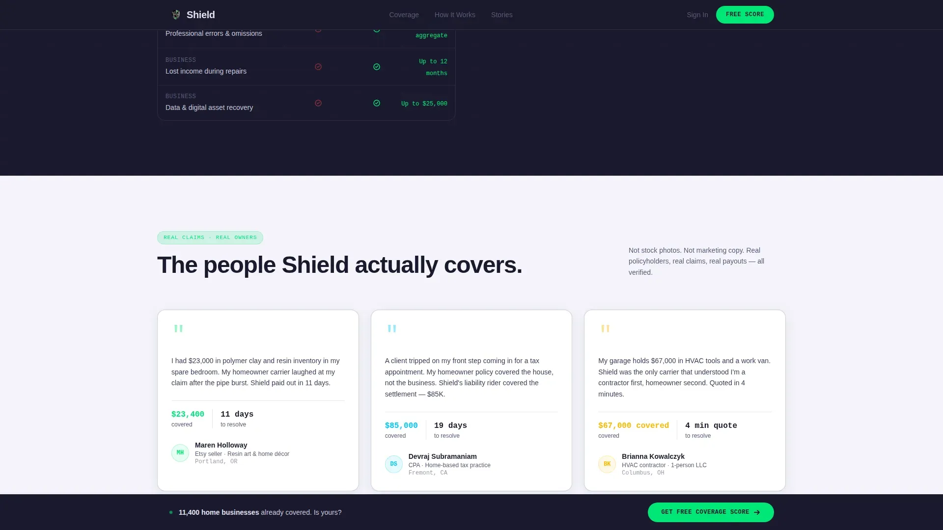 Specialist Small Business Owner Insurance Professional Website Template