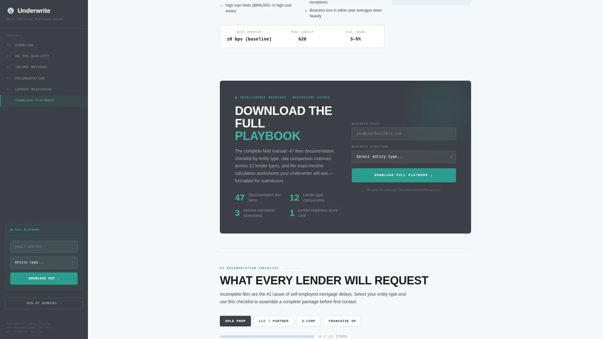Mortgage Self-Employed Landing Page Template