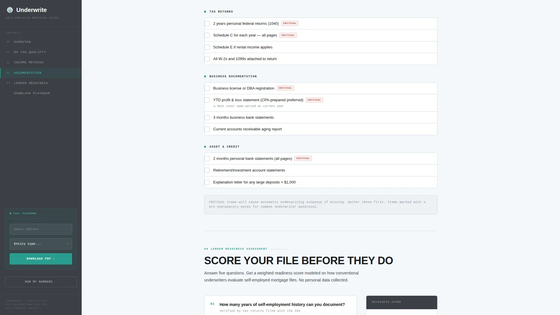 Mortgage Self-Employed Landing Page Template