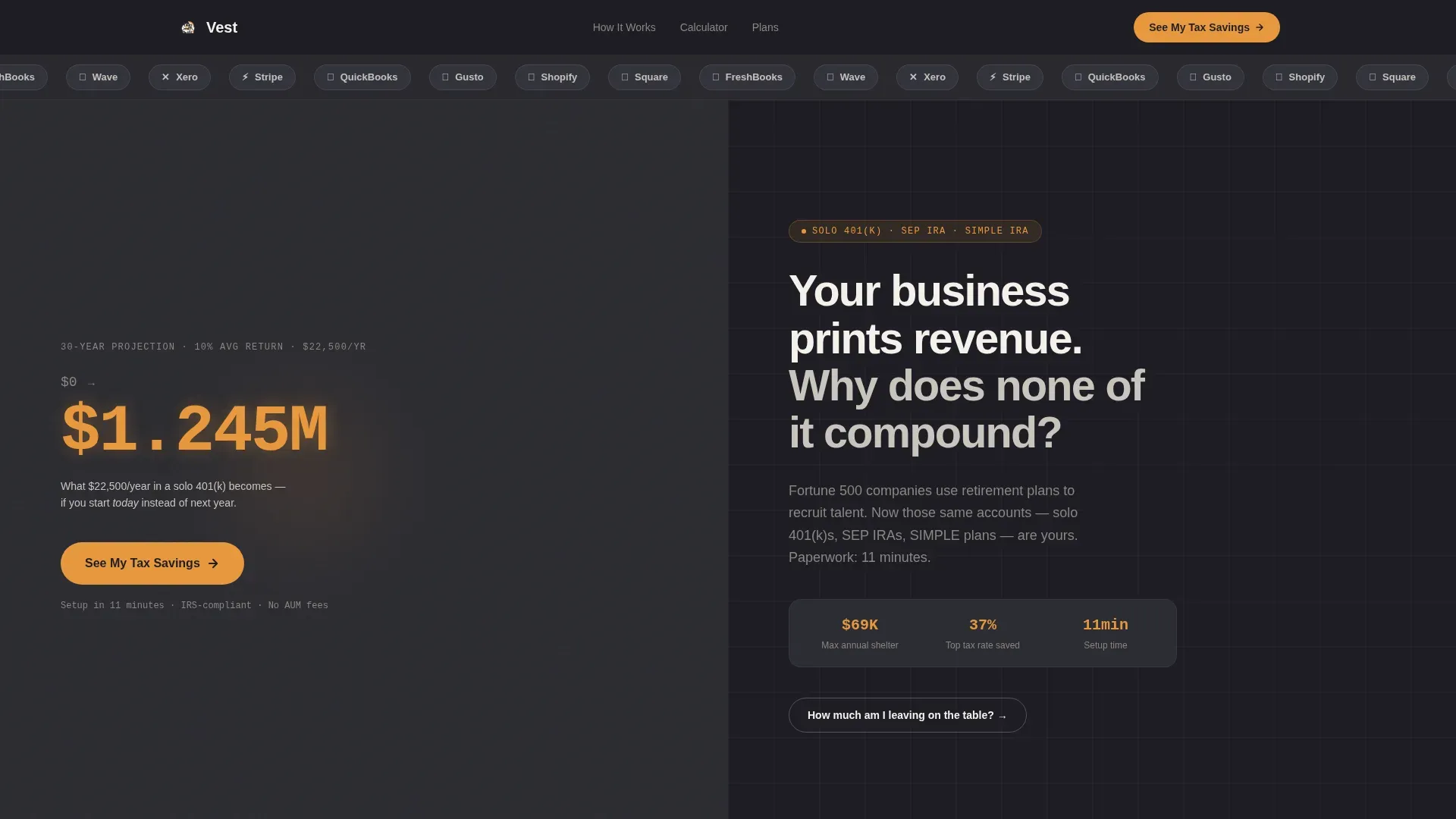 Scalable Startup Retirement Landing Page Template