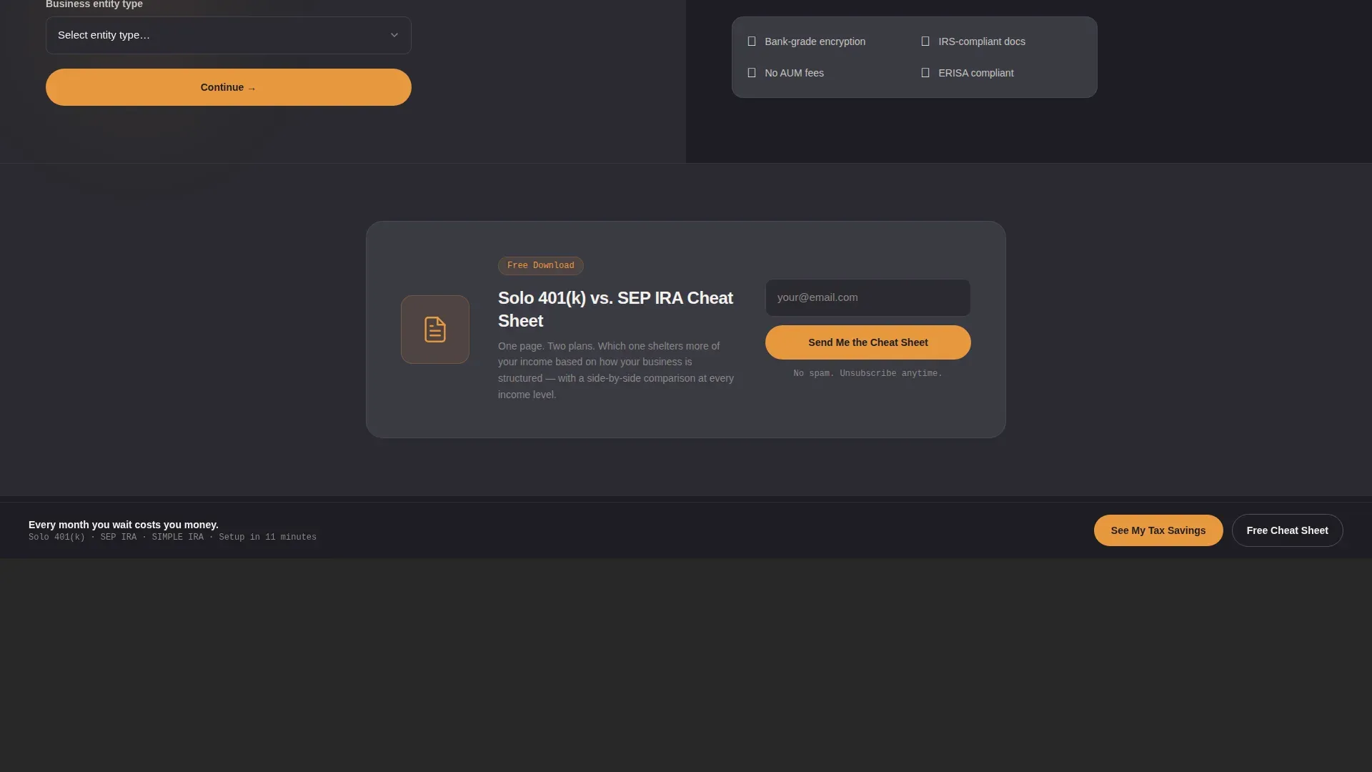 Scalable Startup Retirement Landing Page Template