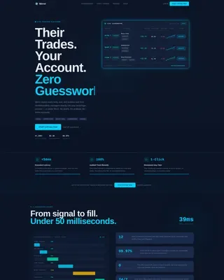 Copy Trading Landing Page Template | Dashboard Style