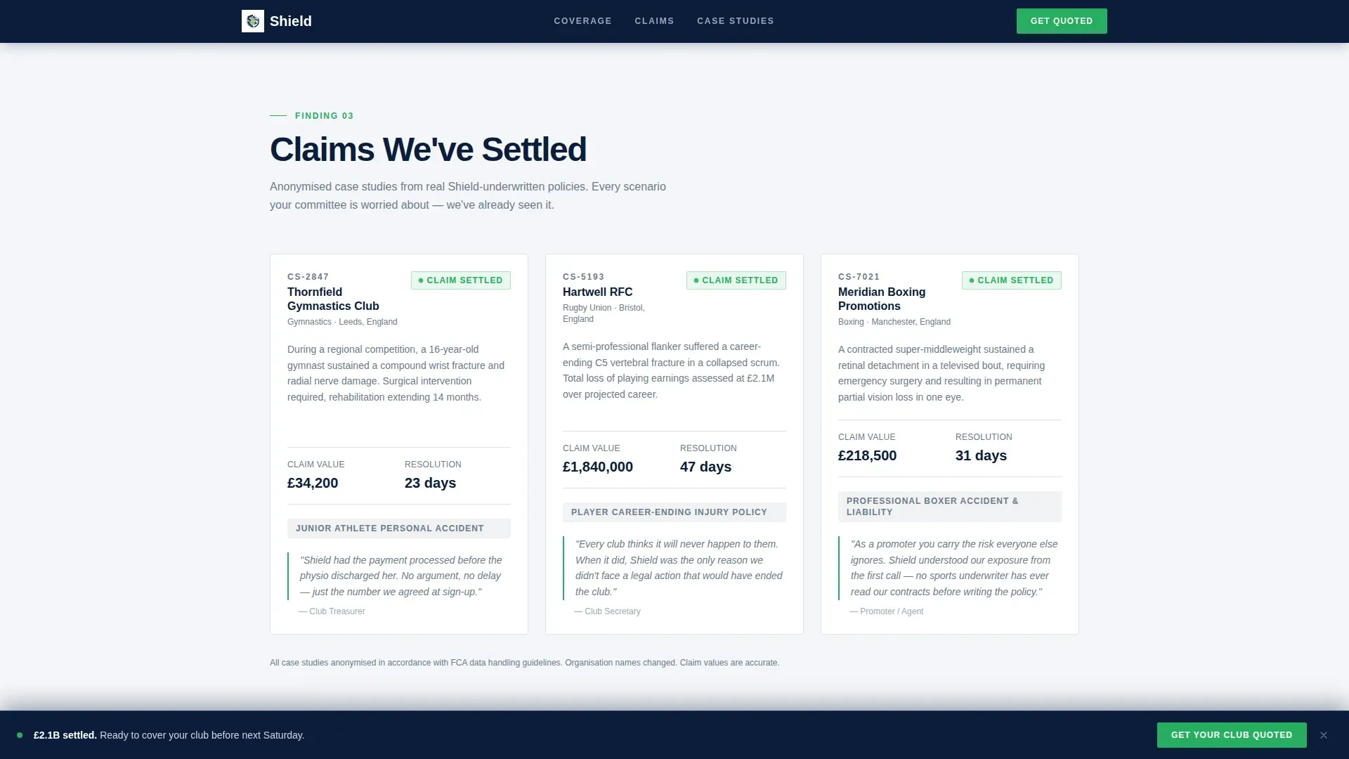 Sports Insurance Landing Page Template | Dashboard Pro