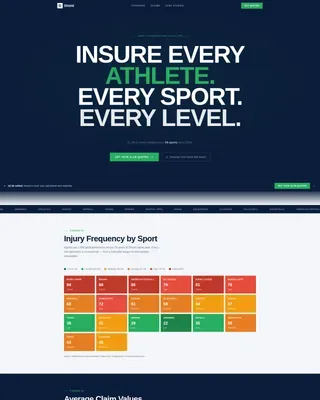 Sports Insurance Landing Page Template | Dashboard Pro