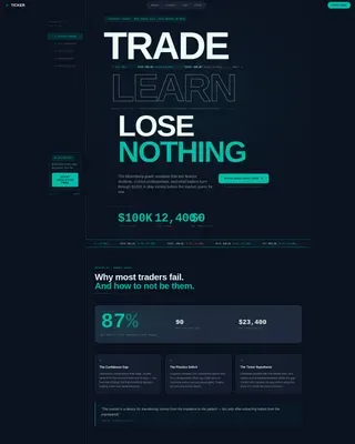 Stock Simulator Market Landing Page Template