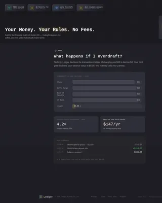 No Fee Student Checking Account Landing Page Template
