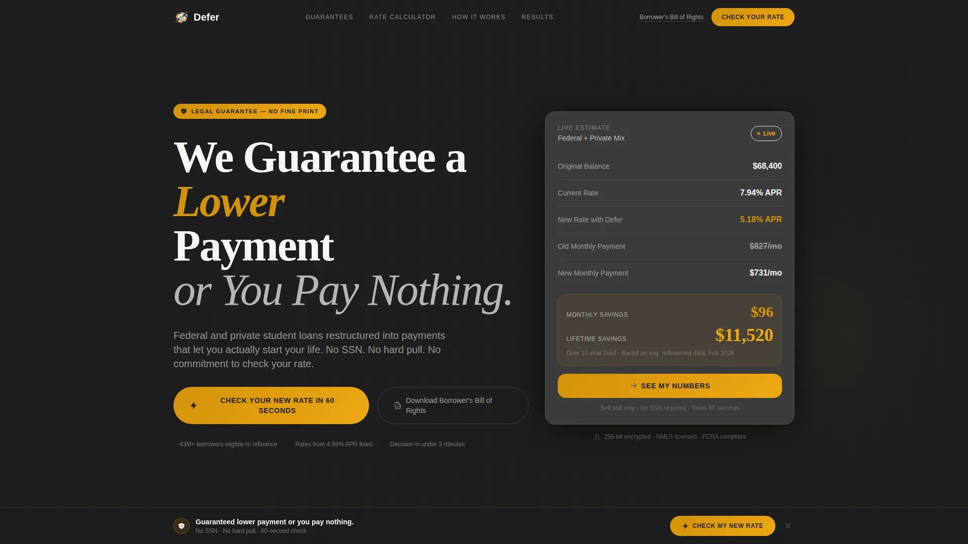 Guarantee-Led Student Loan Provider Landing Page Template