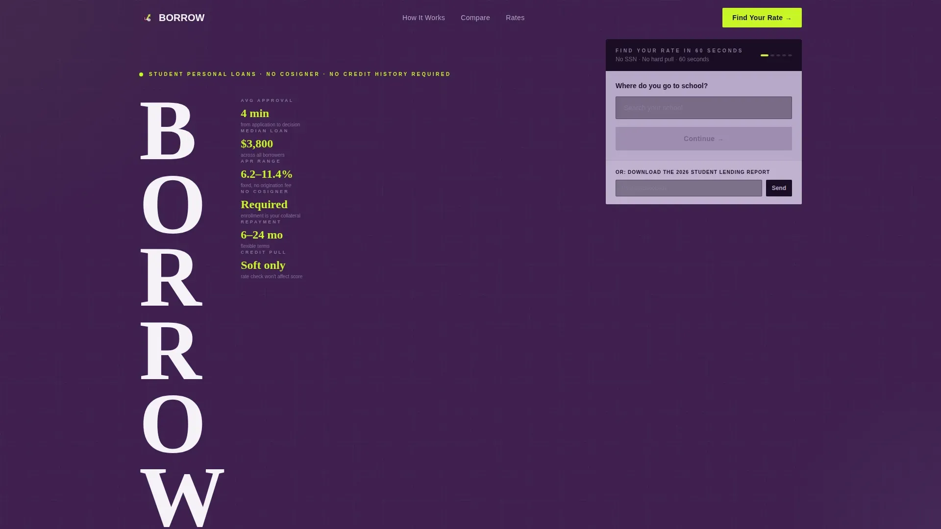 Student Personal Loan Landing Page Template