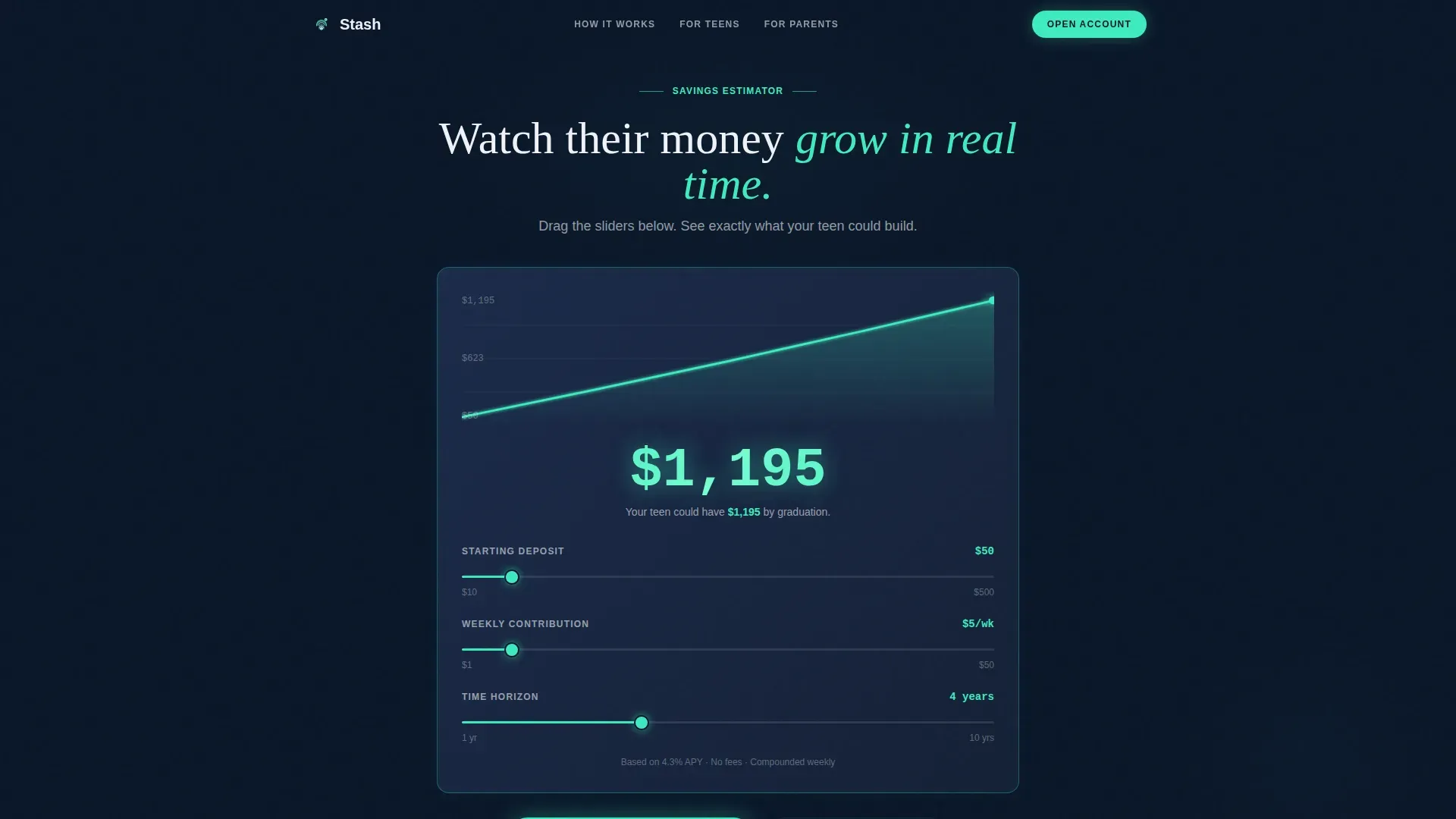 Teen Savings Growth Landing Page Template