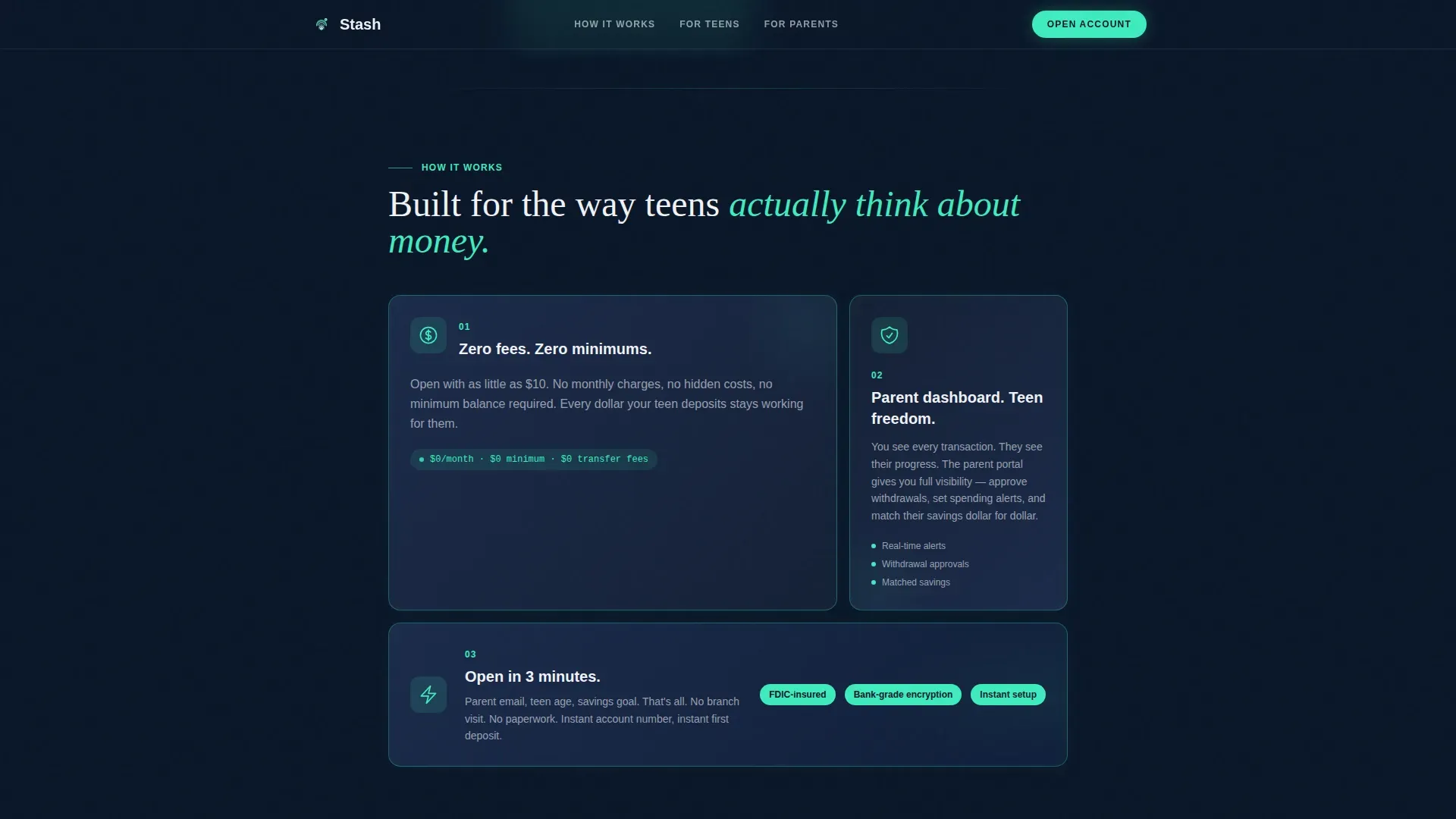 Teen Savings Growth Landing Page Template