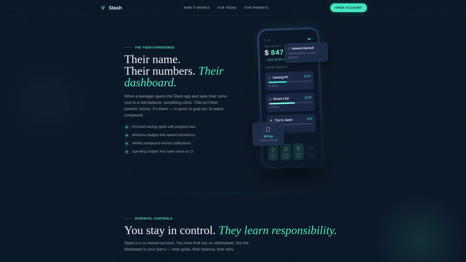 Teen Savings Growth Landing Page Template