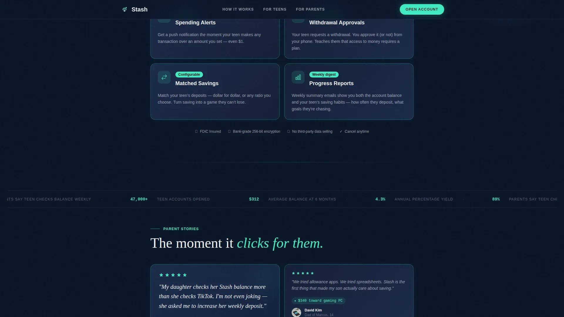 Teen Savings Growth Landing Page Template