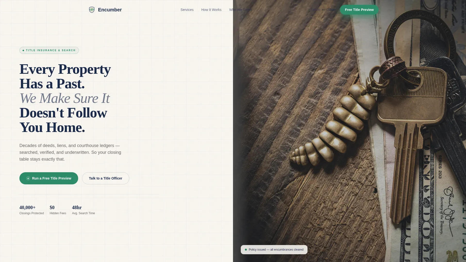 Title Insurance Landing Page Template for Real Estate