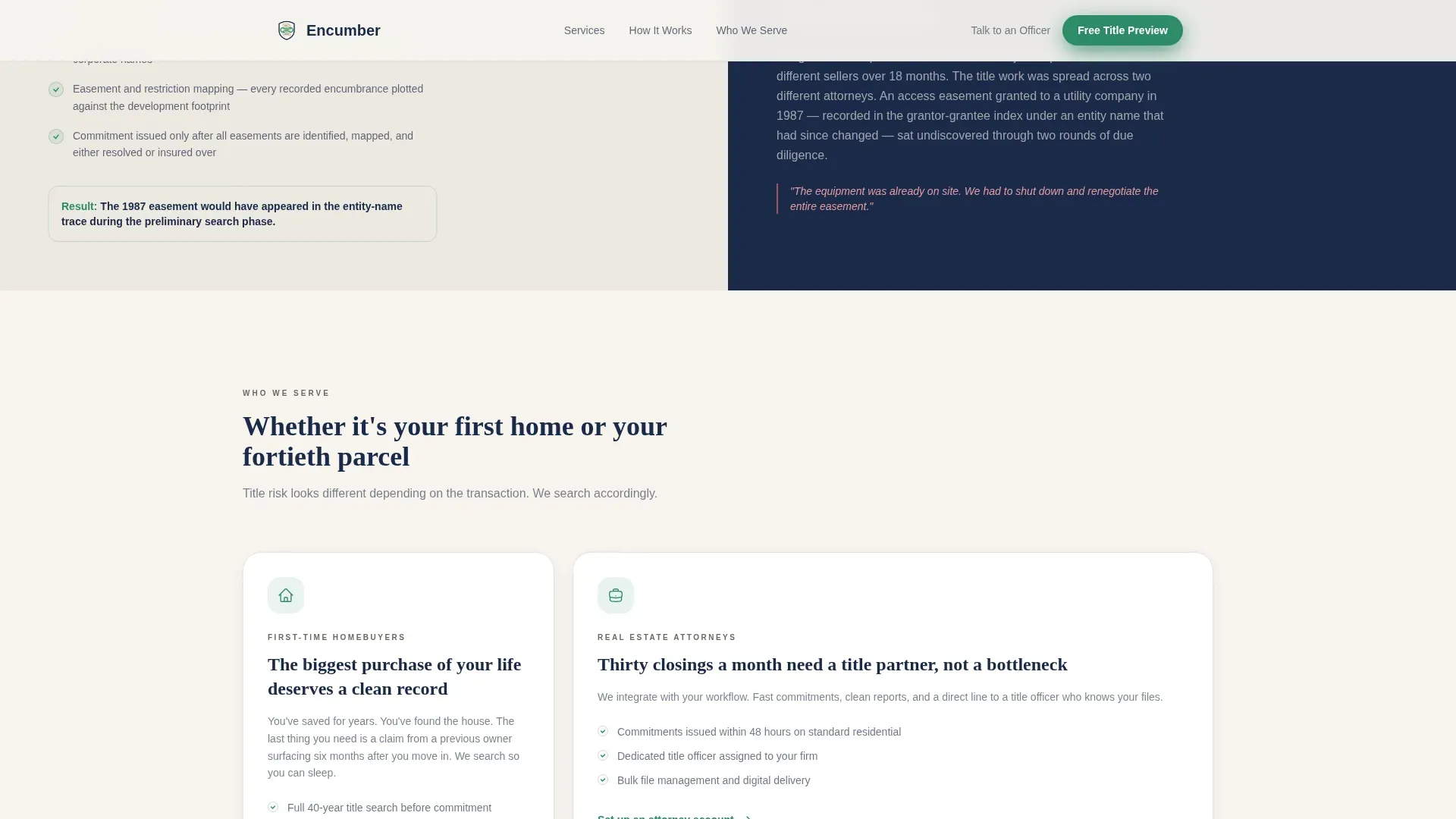 Title Insurance Landing Page Template for Real Estate
