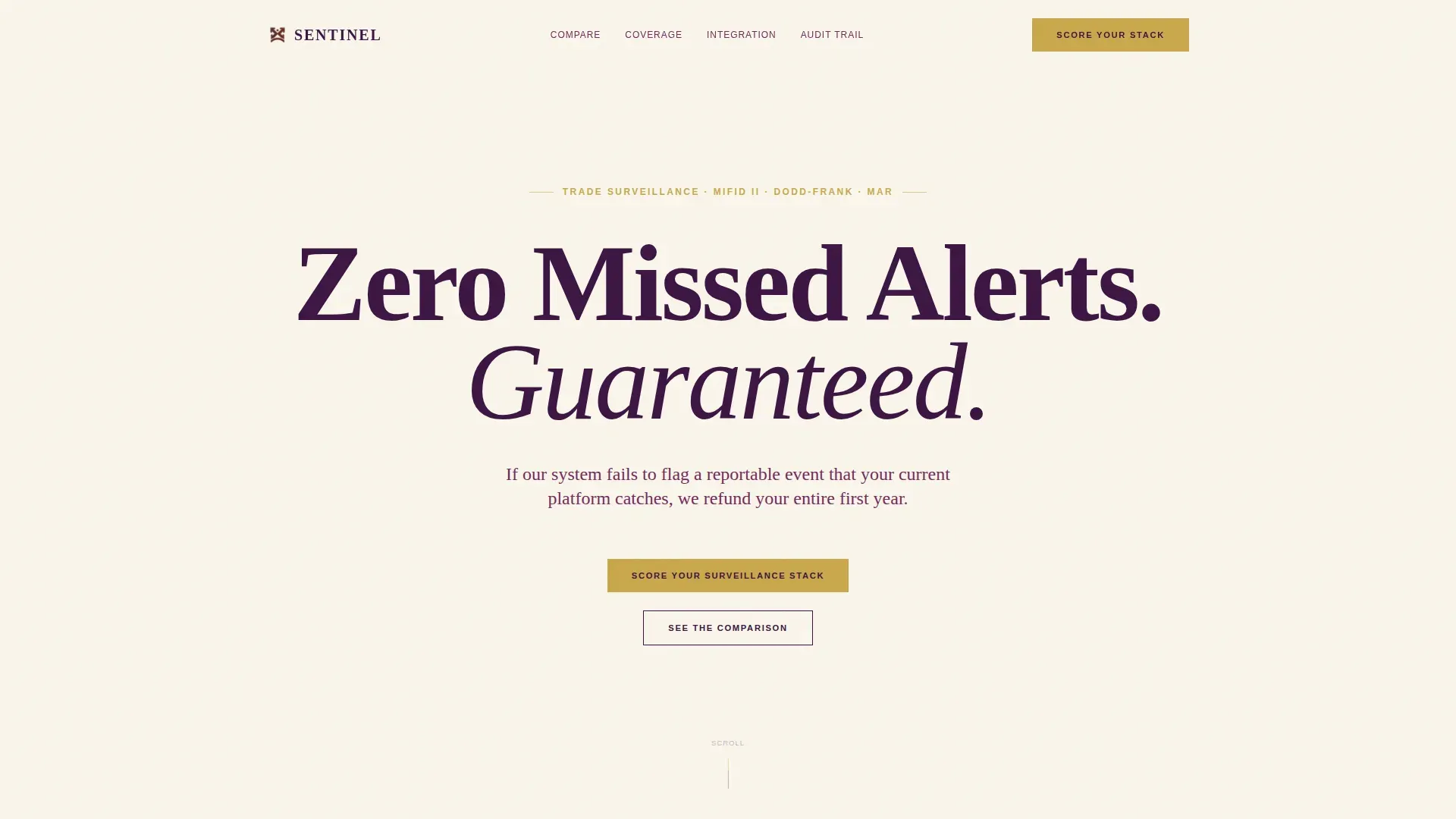 Zero Missed Alerts Trade Surveillance Landing Page Template