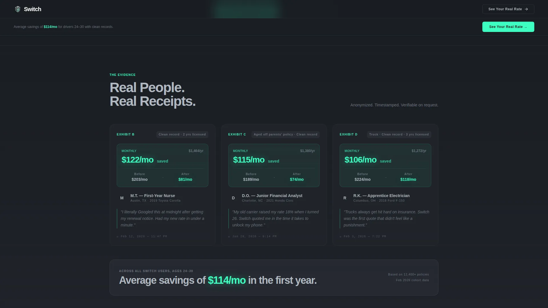 Young Professional Auto Insurance Landing Page Template