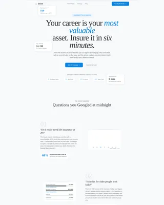 Life Insurance Landing Page Template for Young Professionals