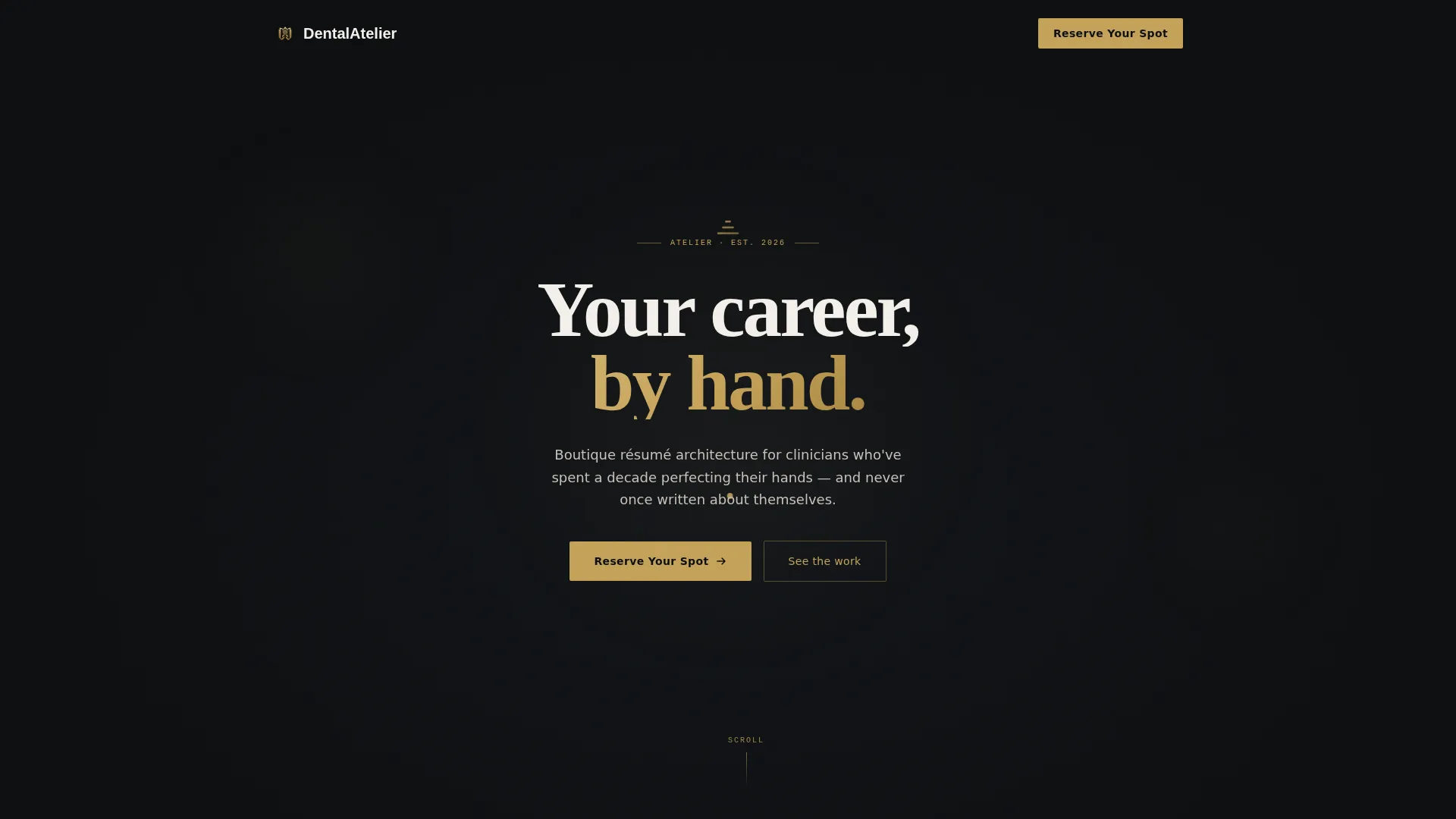 Dentist Resume Landing Page Template | Waitlist