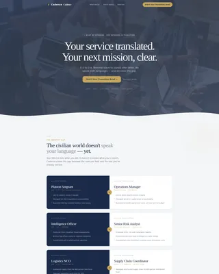 Veteran & Military Support Careers Website Template