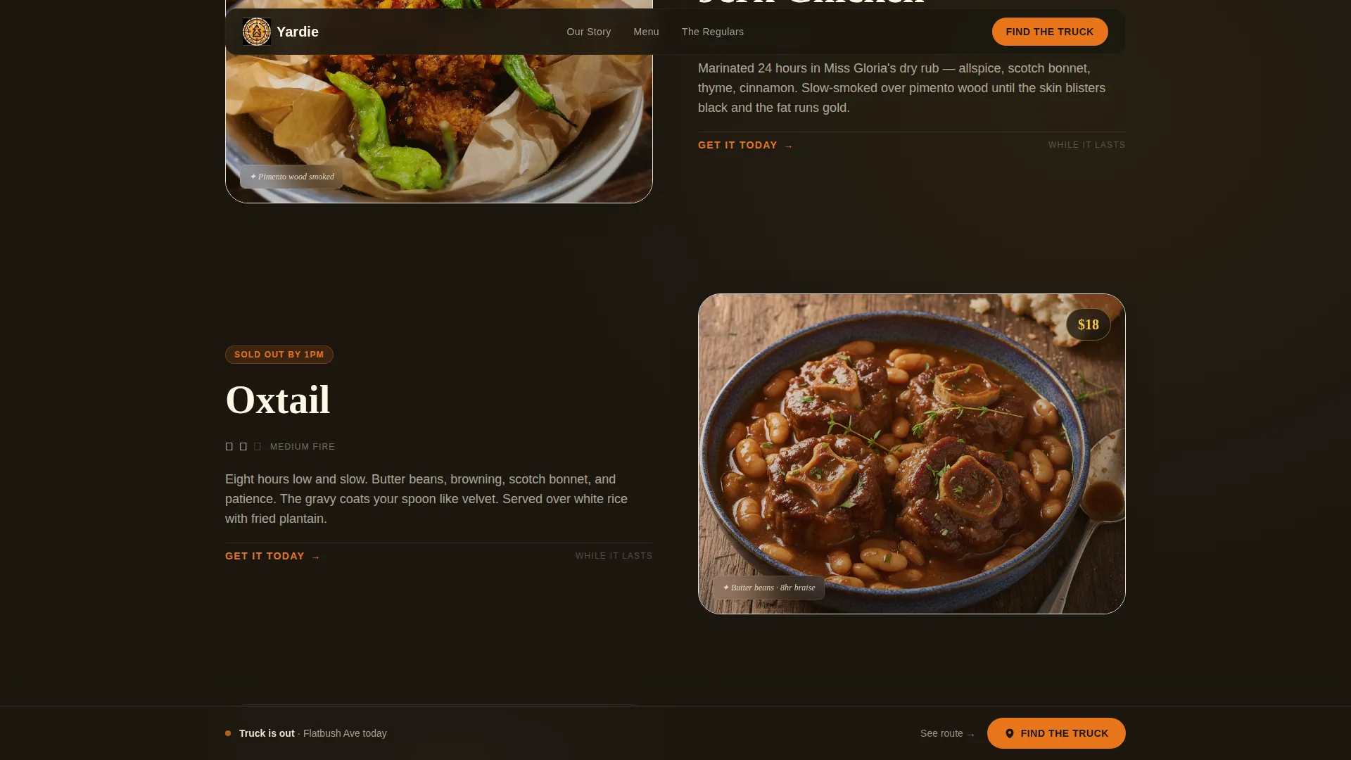 Jamaican Food Truck Landing Page Template