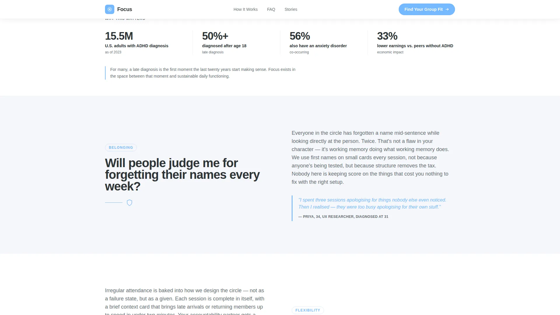 ADHD Care FAQ Website Template