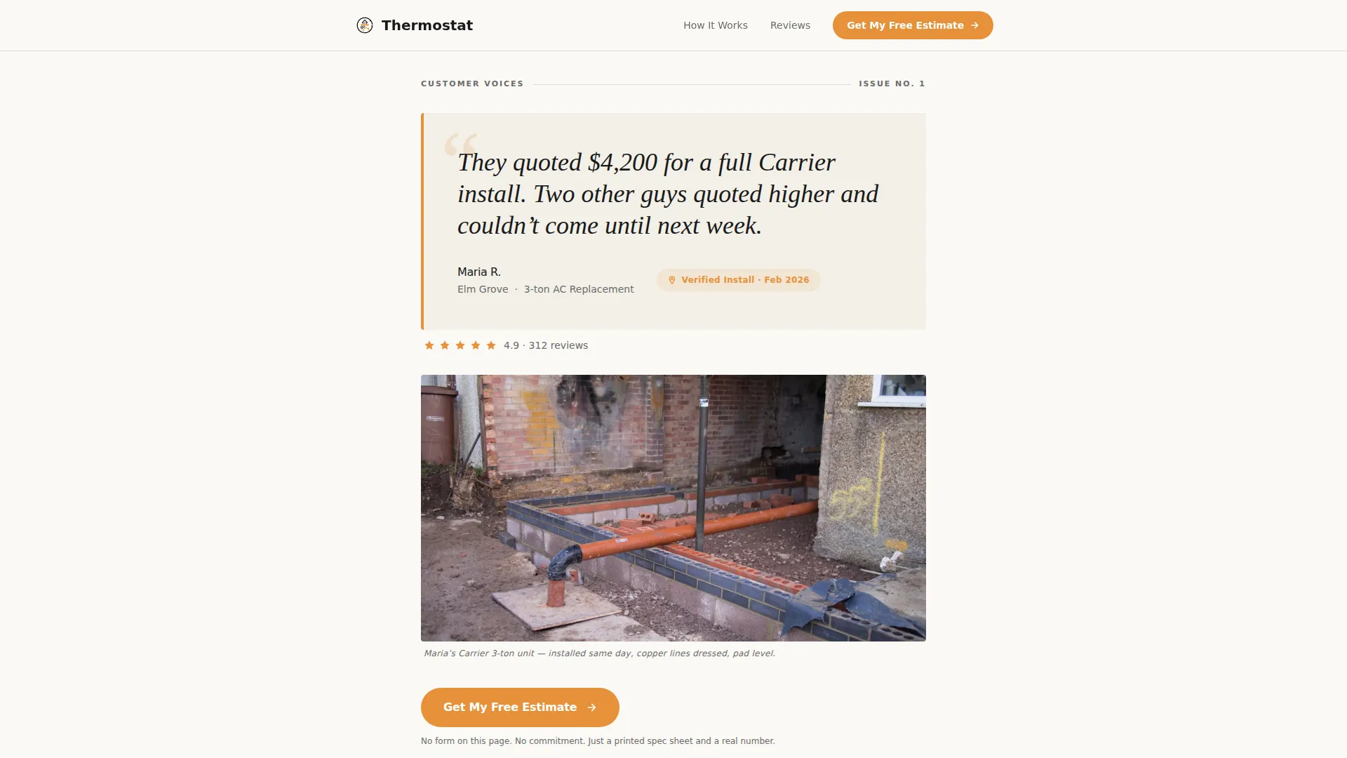HVAC Contractor Marketing Reviews Website Template