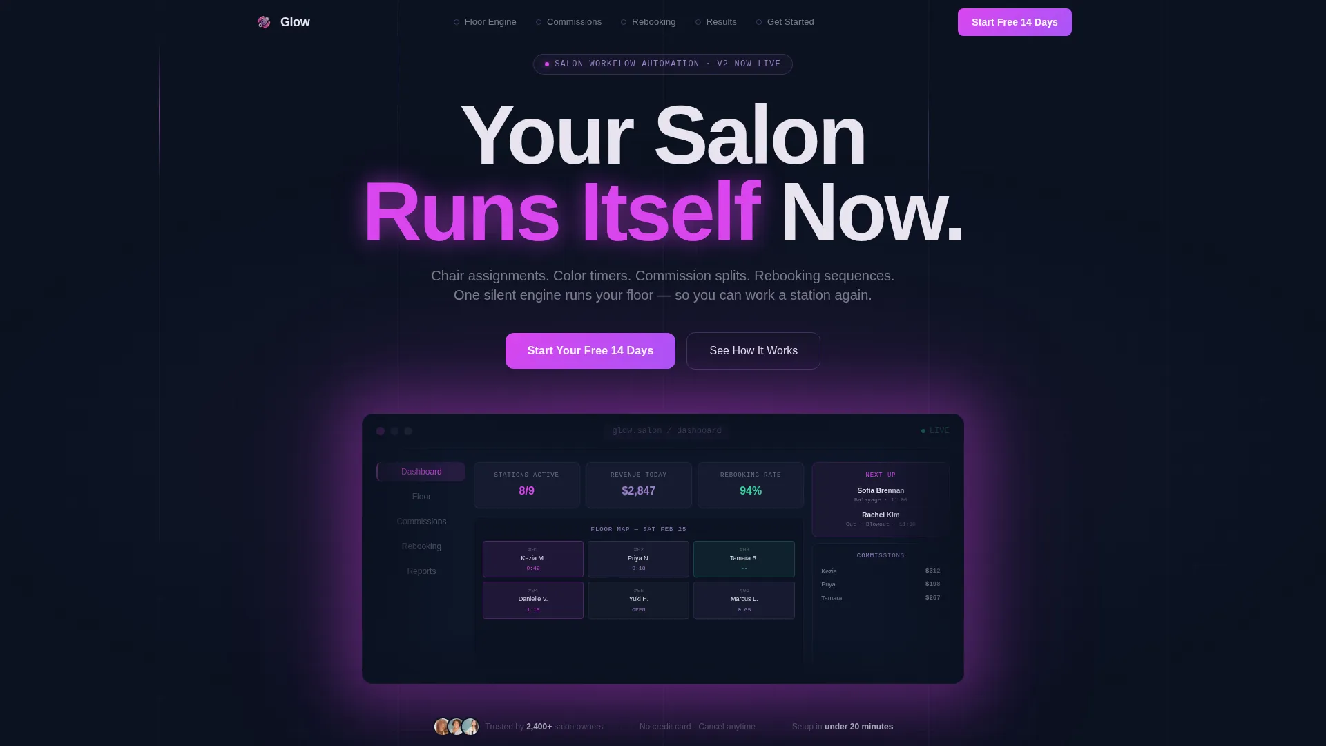 Salon & Spa Software Cost Calculator Website Template