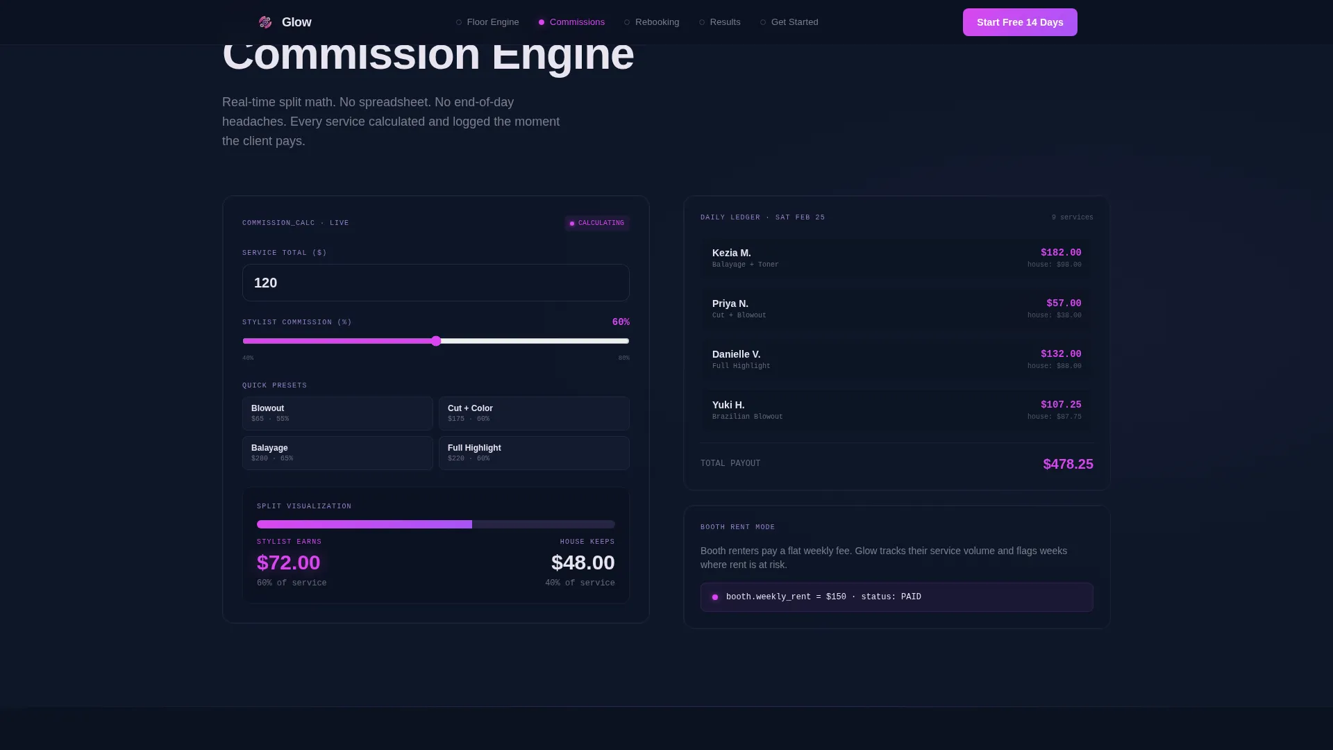 Salon & Spa Software Cost Calculator Website Template