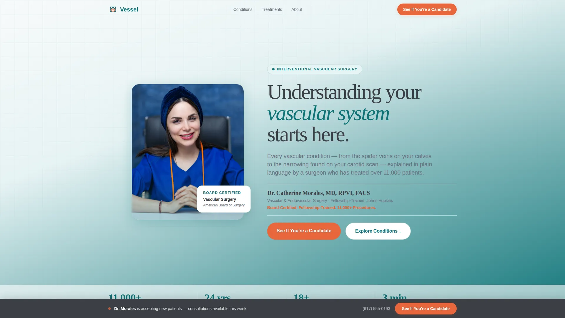 Vascular Surgeon Condition & Treatment Landing Page