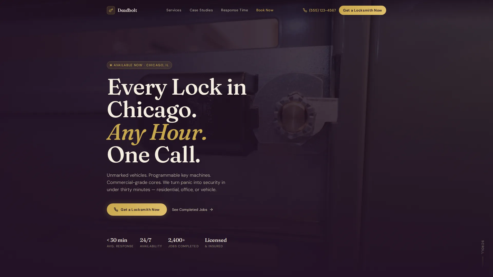 Executive Locksmith Landing Page Template