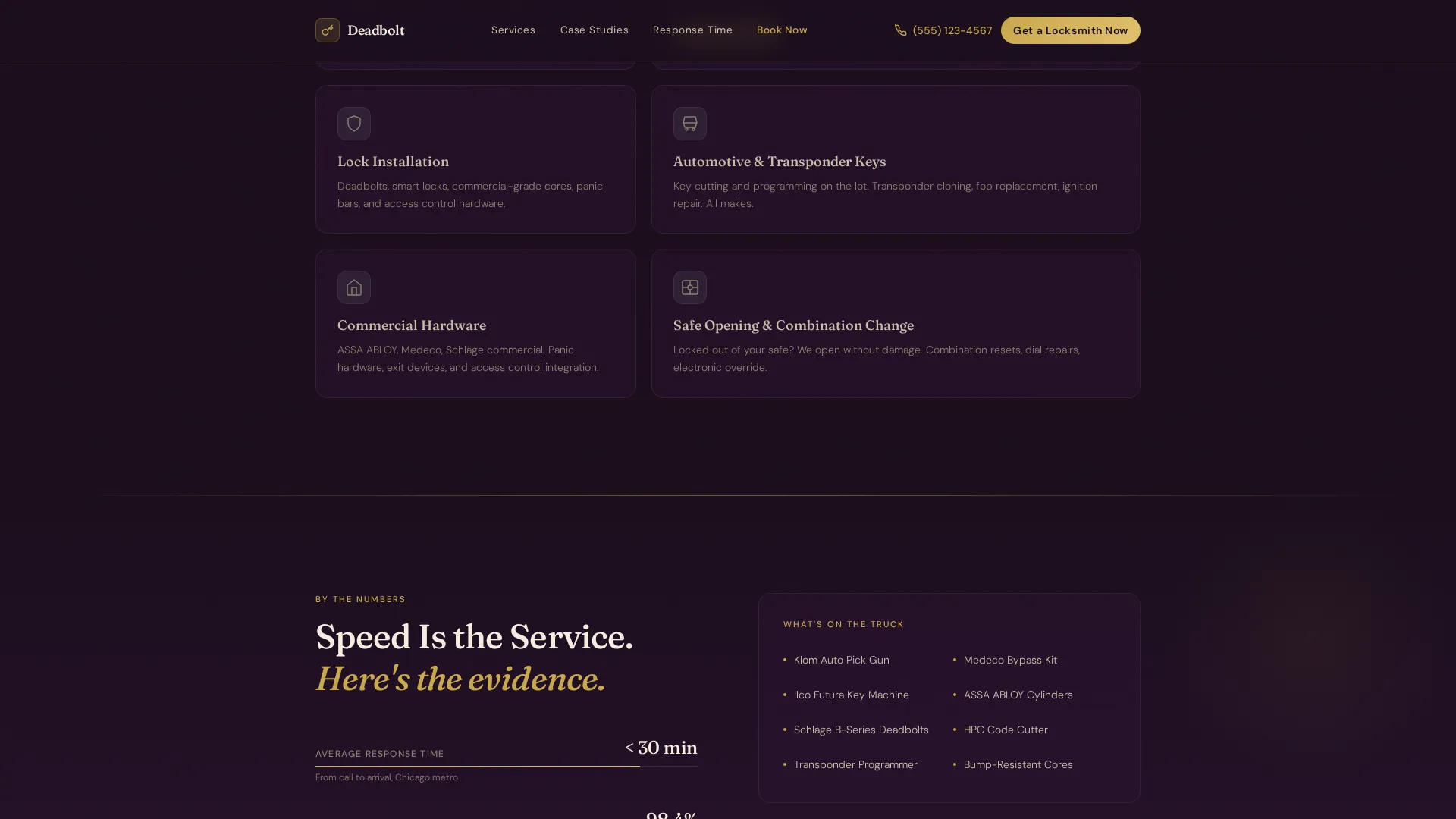 Executive Locksmith Landing Page Template
