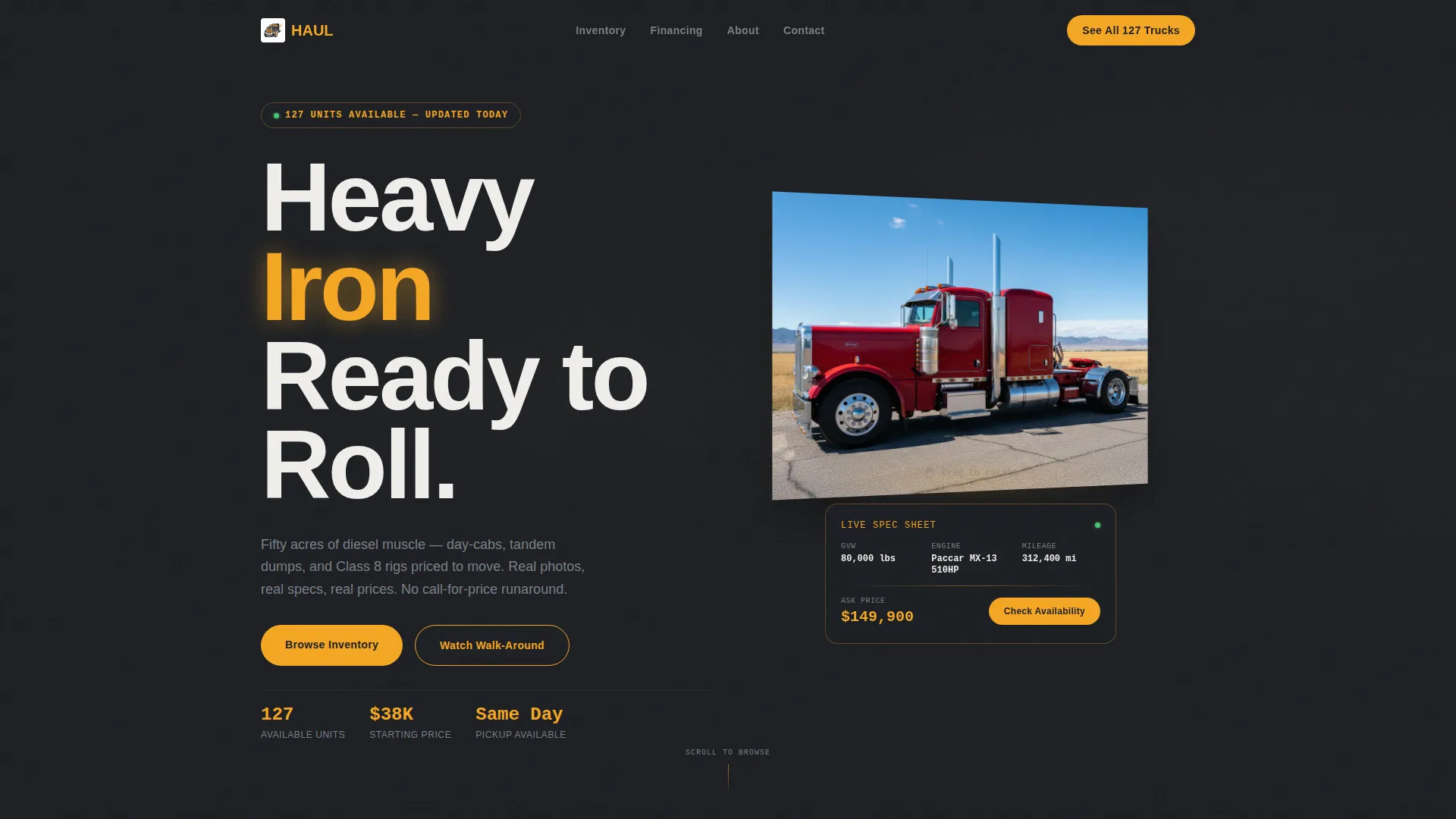 Truck Dealership | Free Website Template | Rocket