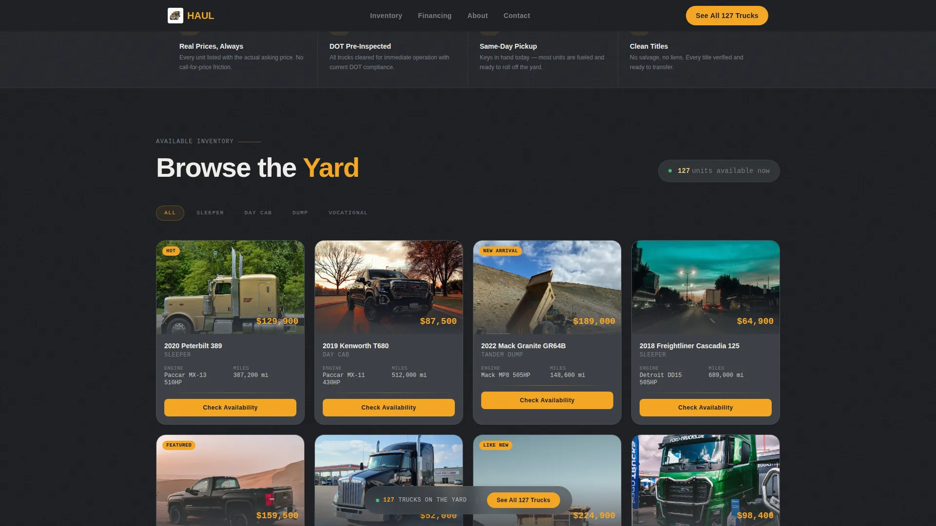 Truck Dealership | Free Website Template | Rocket