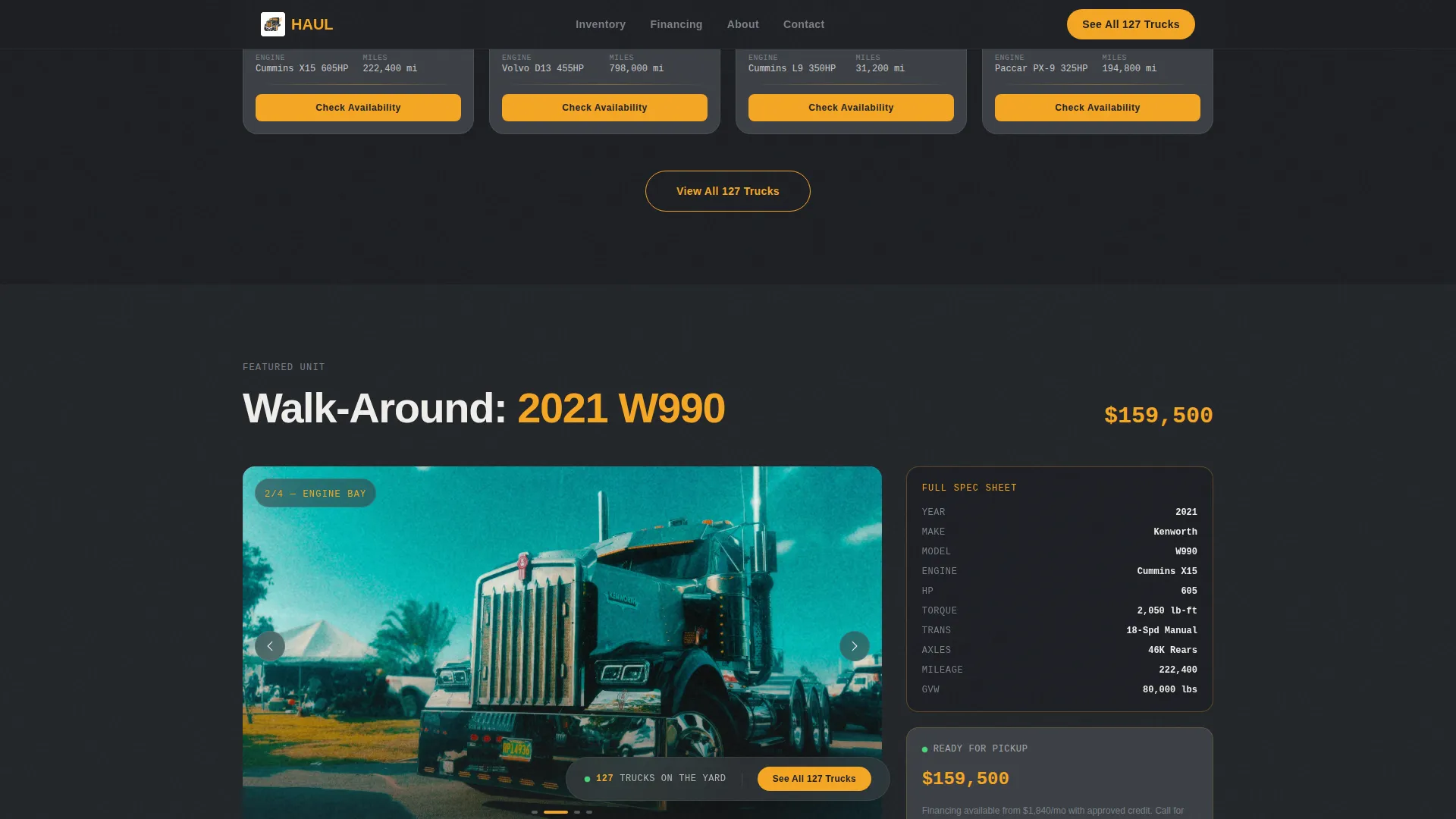 Truck Dealership | Free Website Template | Rocket