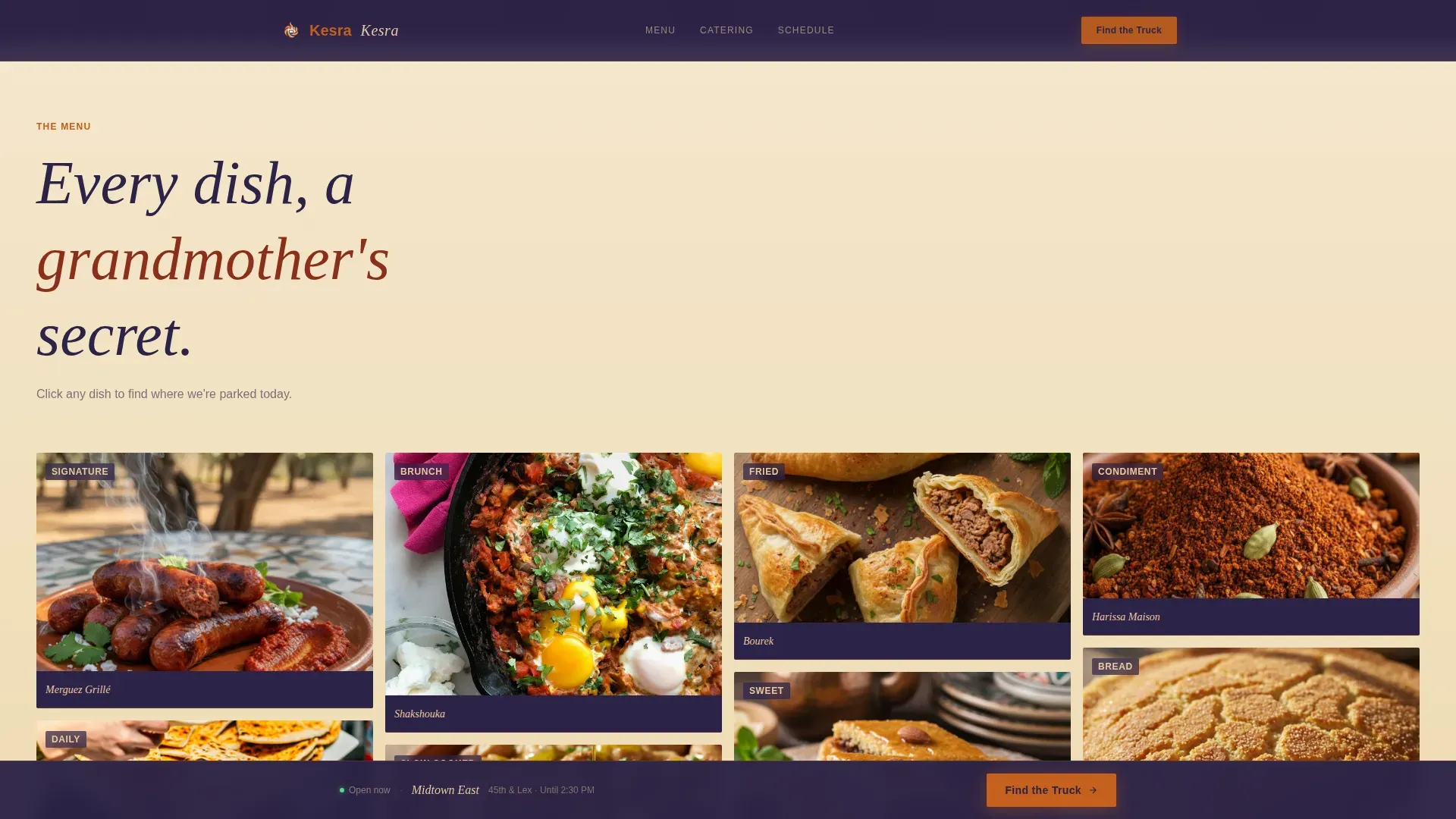 Algerian Food Truck Landing Page Template