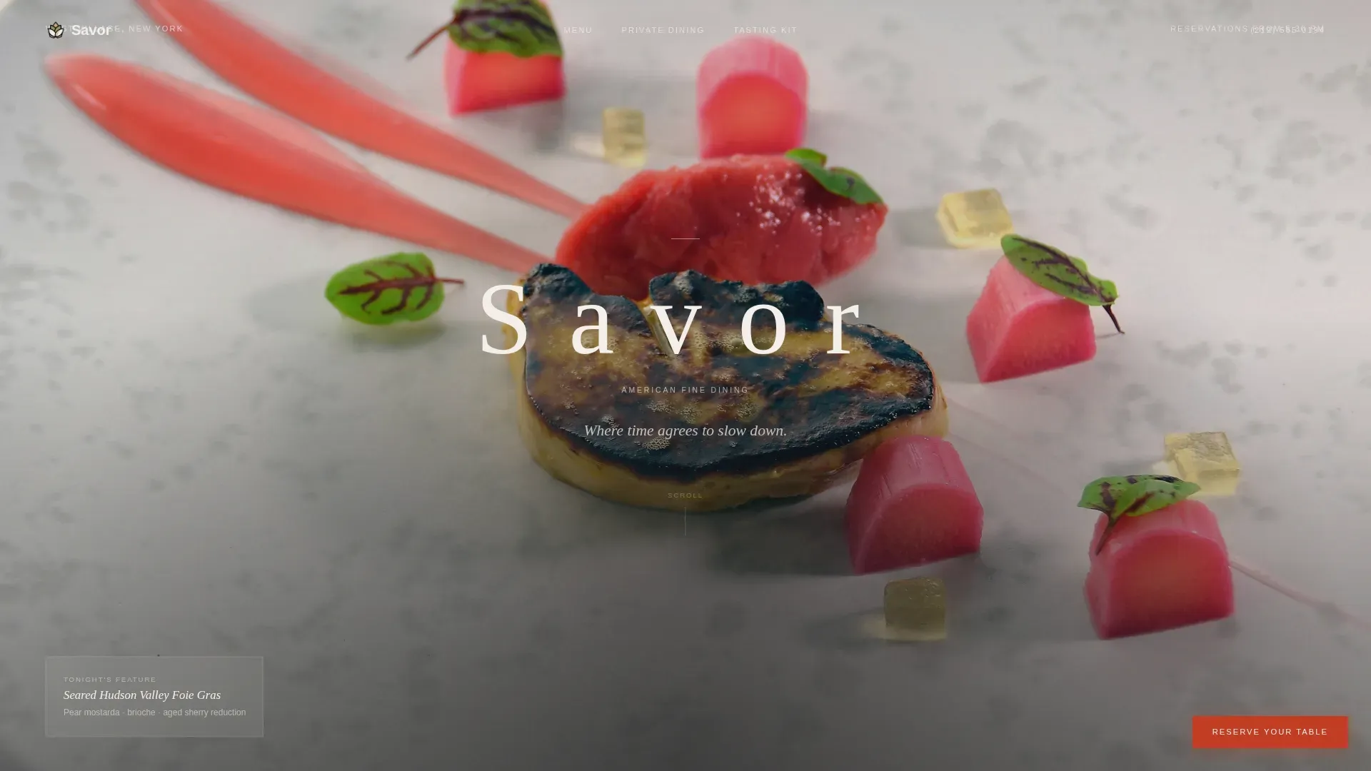 Luxe Fine Dining Reservation Landing Page Template