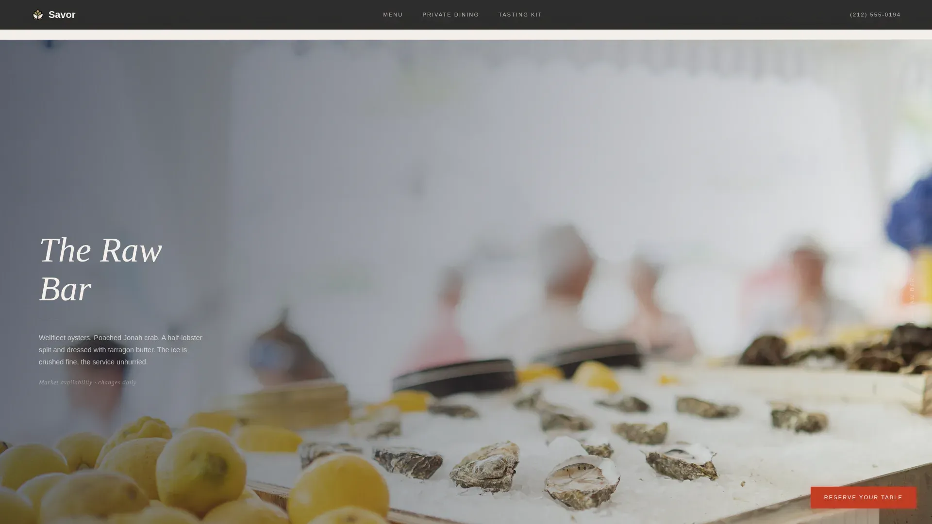 Luxe Fine Dining Reservation Landing Page Template
