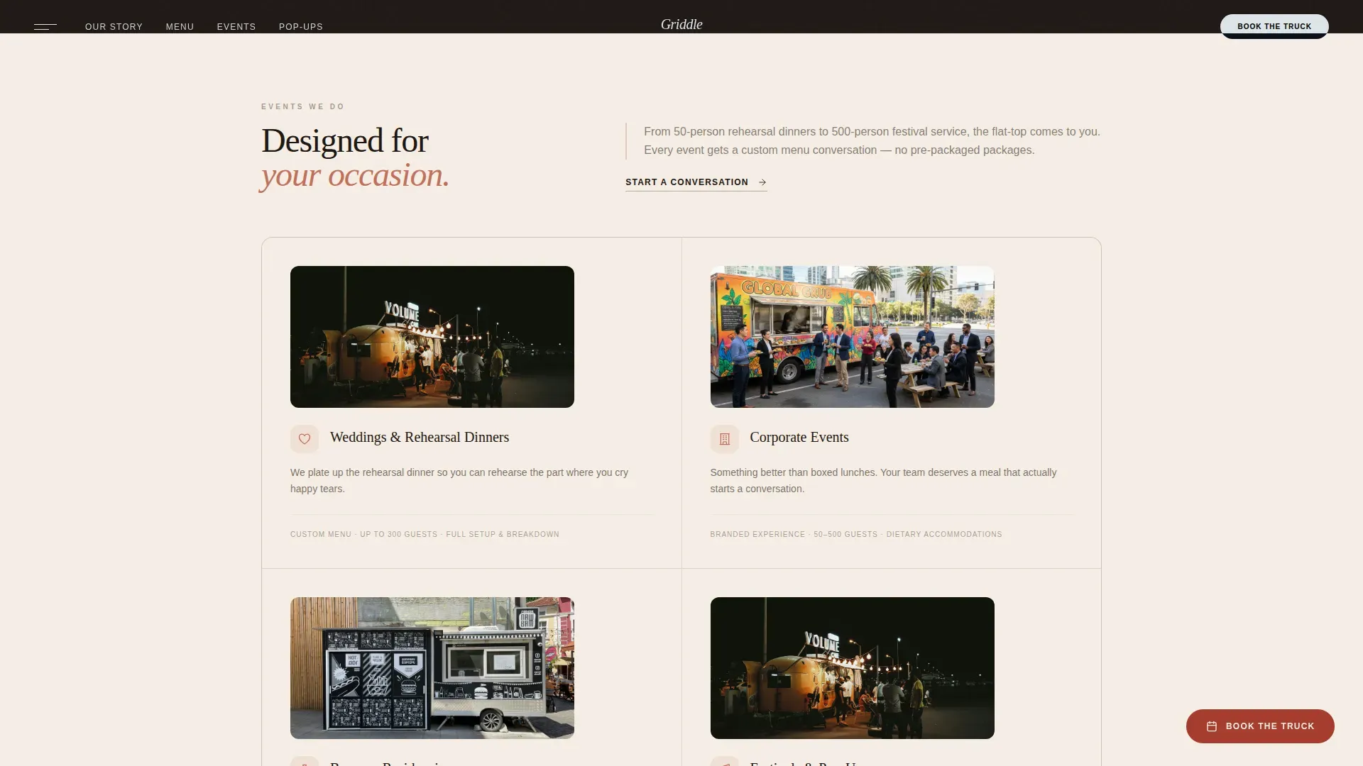 Haute Craft American Food Truck Landing Page Template