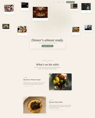 Pastoral Charm American Supper Club Landing Page