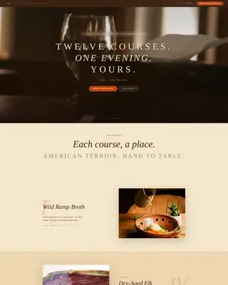 Artisan American Tasting Menu Landing Page Template