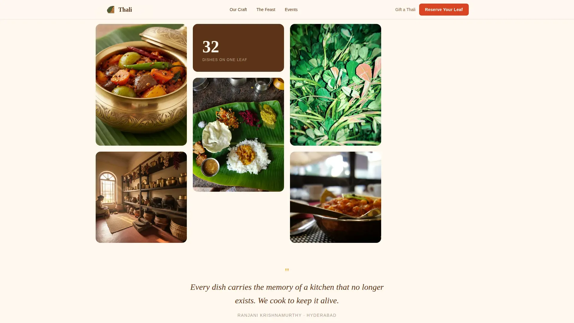 Andhra Meals Restaurant Landing Page Template