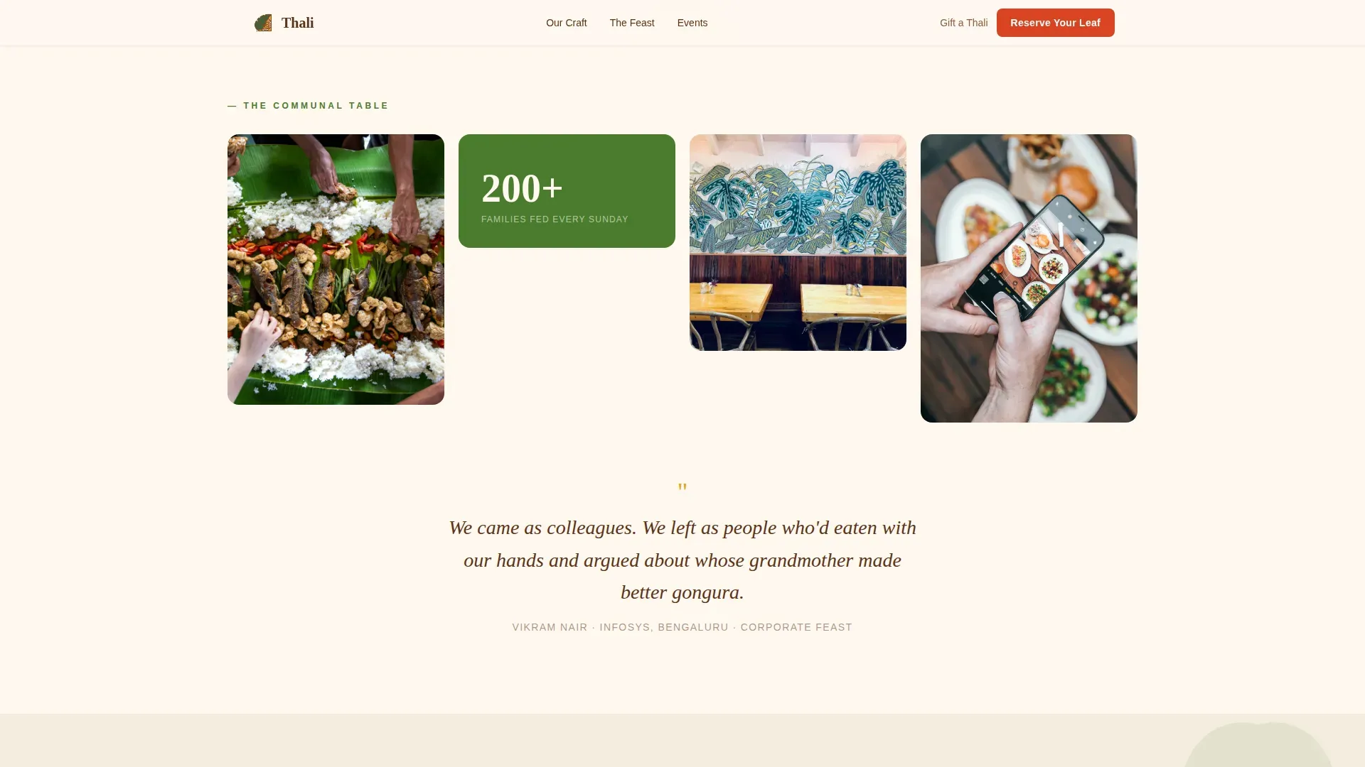 Andhra Meals Restaurant Landing Page Template