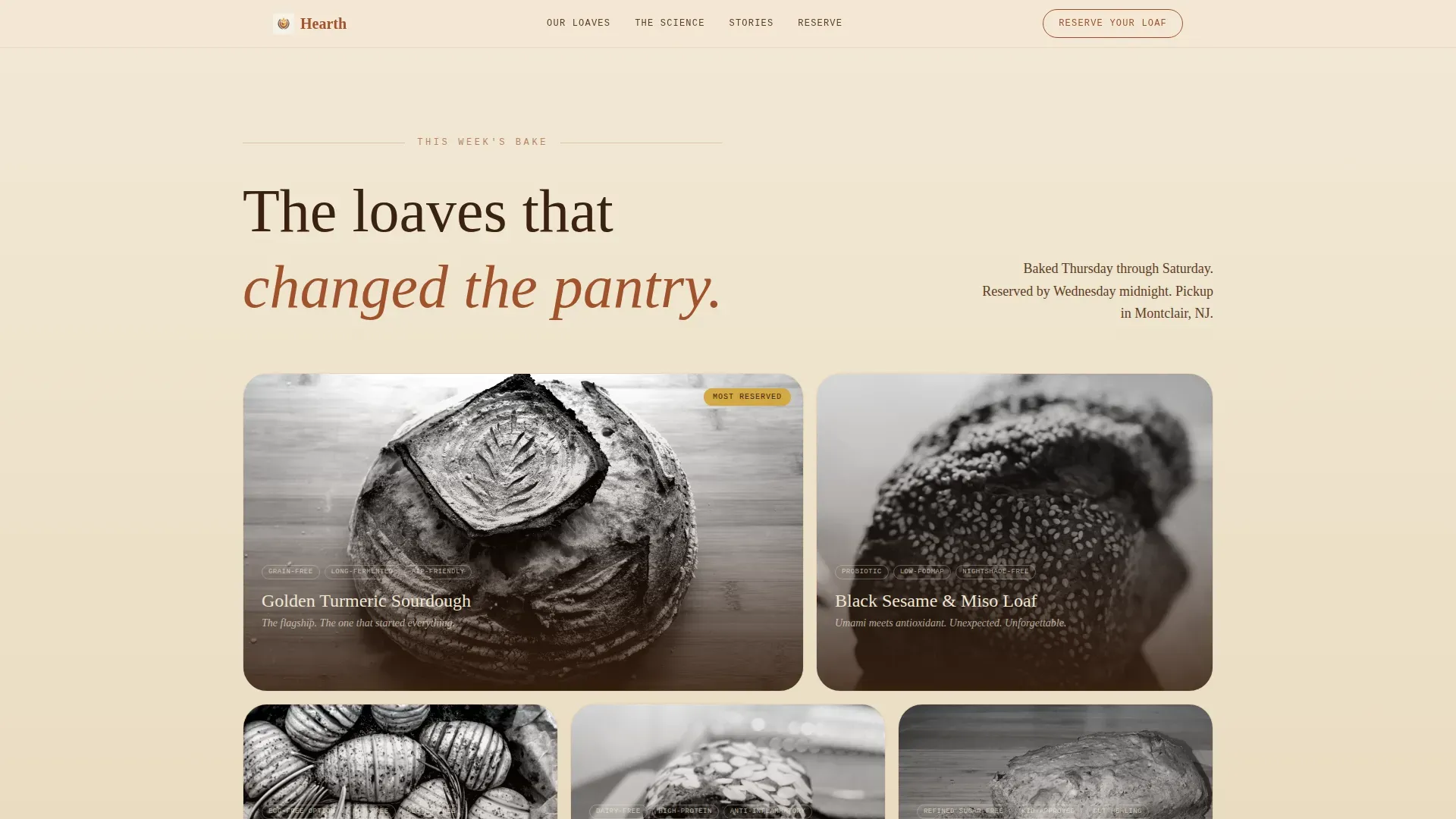 Anti-Inflammatory Bakery Booking | Free Website Template | Rocket