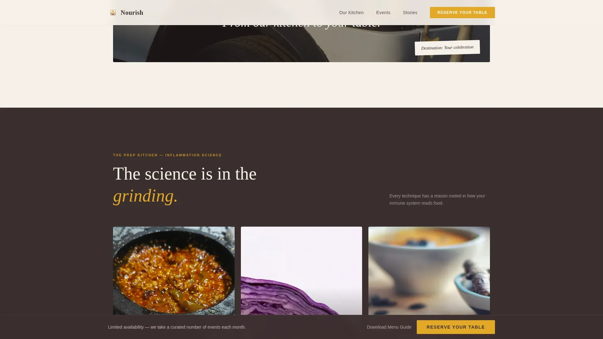 Catering Event Booking | Free Website Template | Rocket