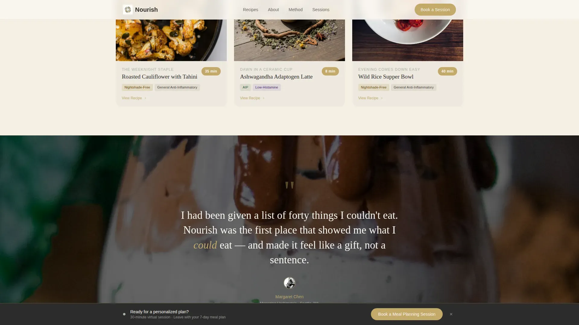 Recipe Blog Monetization | Free Website Template | Rocket