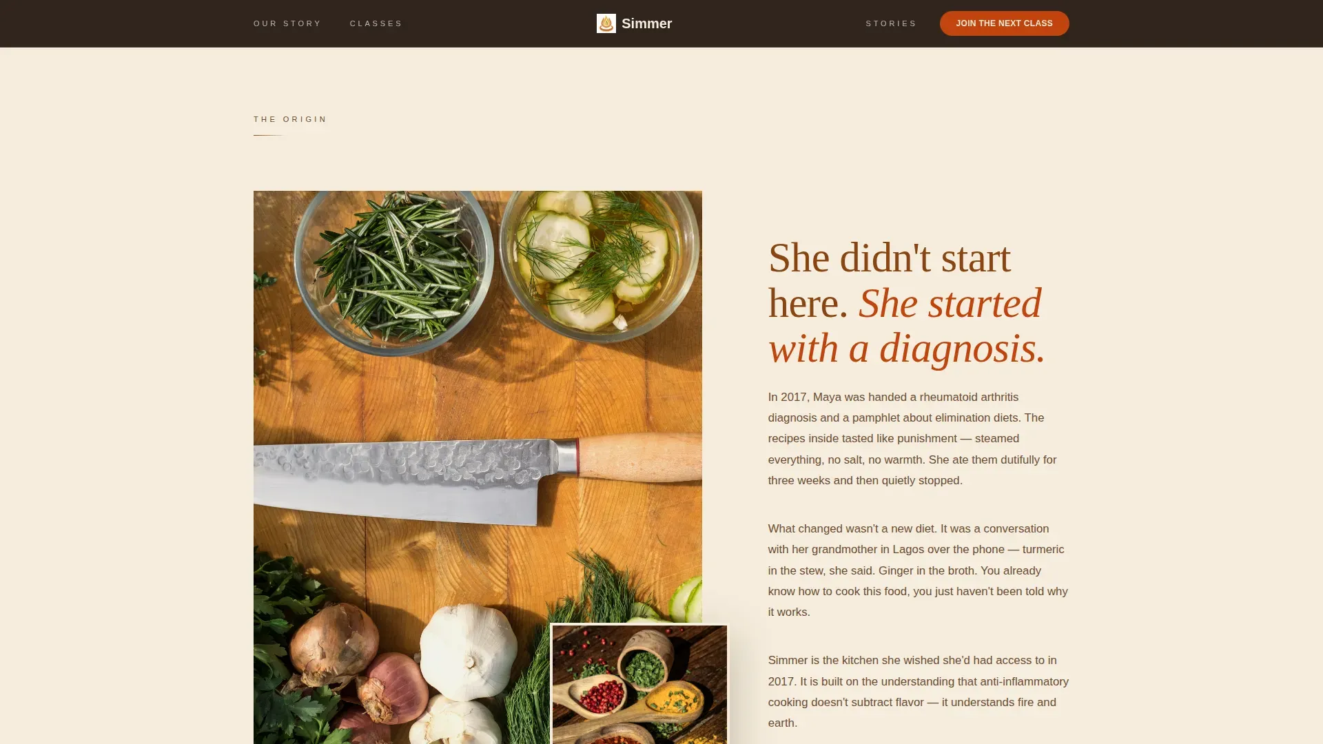 Cooking Class Enrollment | Free Website Template | Rocket