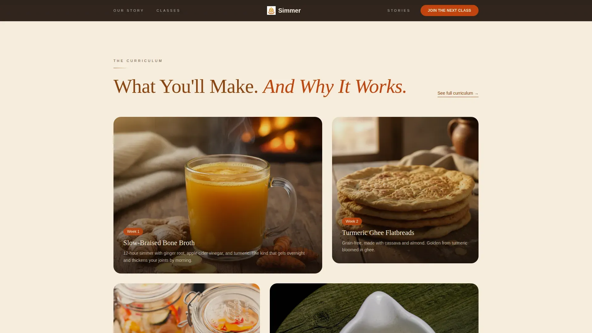 Cooking Class Enrollment | Free Website Template | Rocket