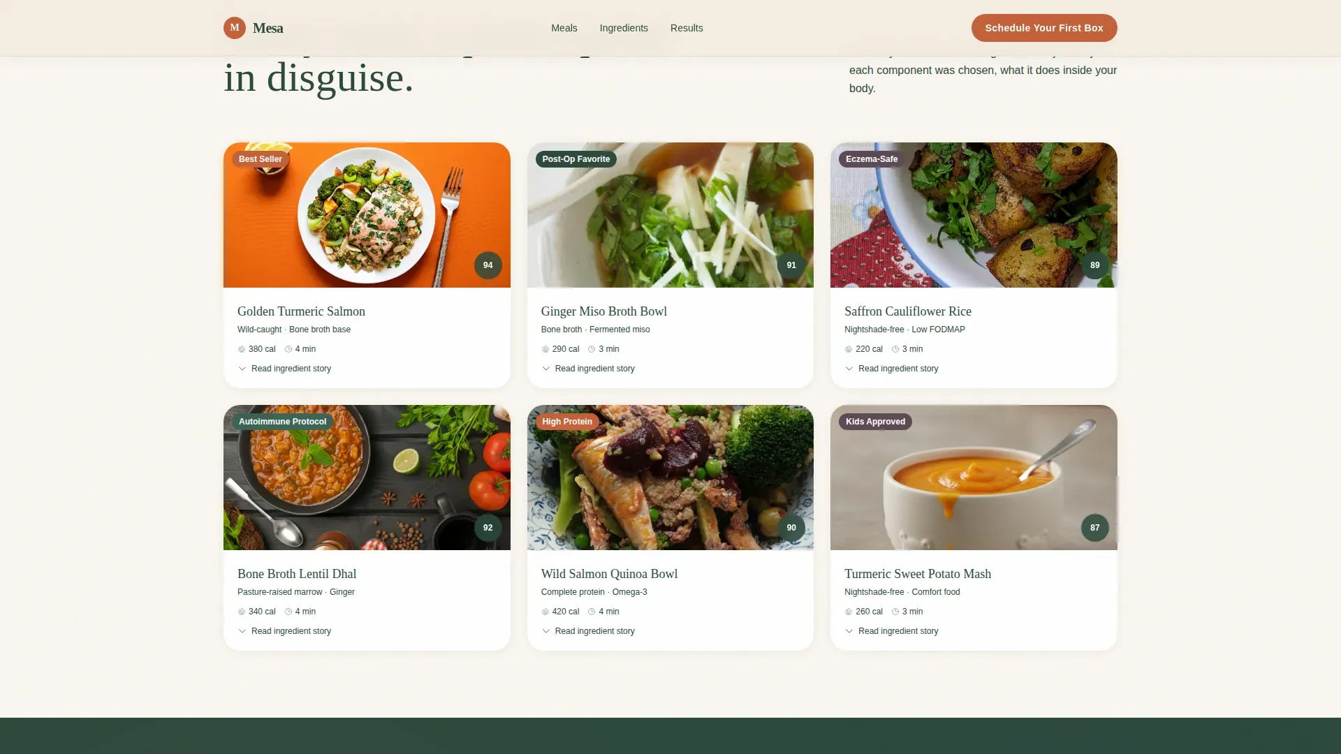 Meal Delivery Subscriptions | Free Website Template | Rocket