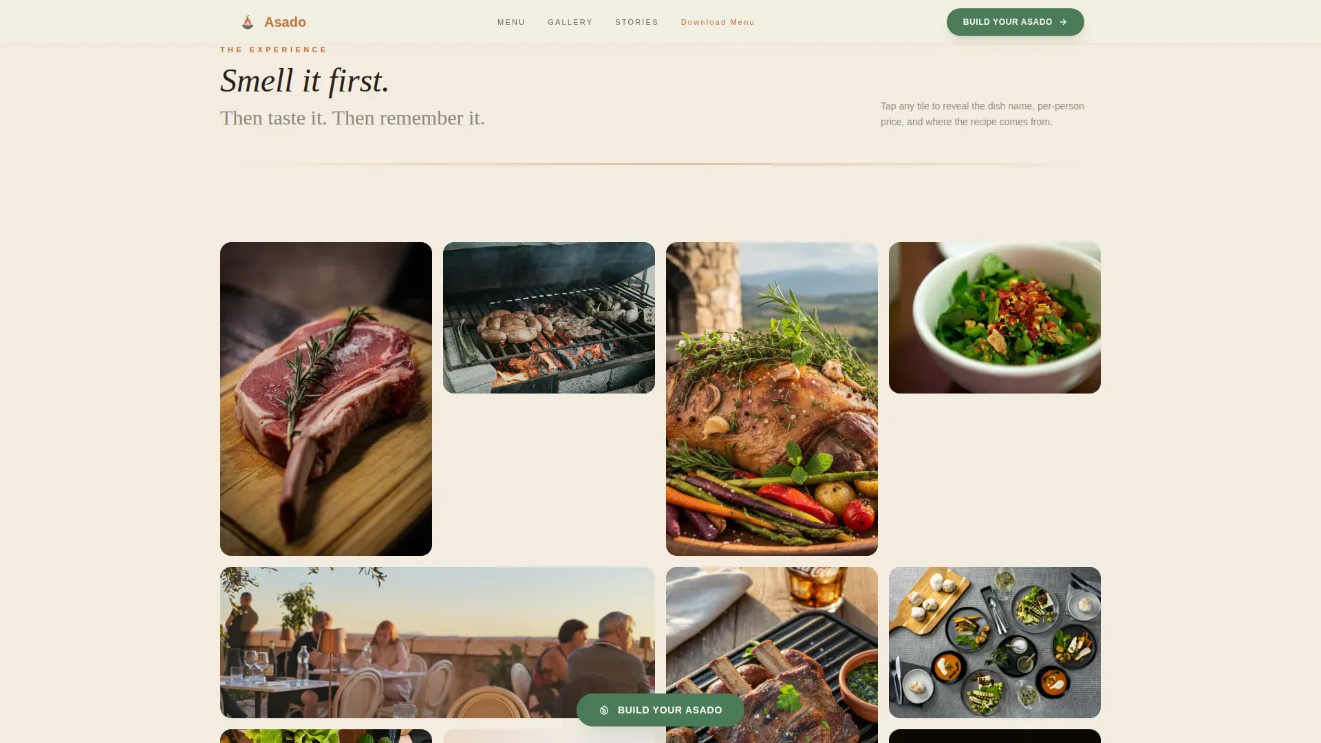 Fire-Roasted Argentinian Catering Landing Page Template